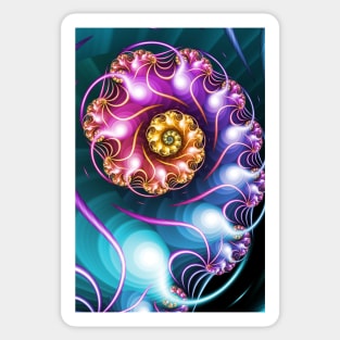 Colourful fractal spiral Sticker